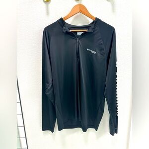 Columbia Men's Quarter-Zip Black Pullover - Size Large